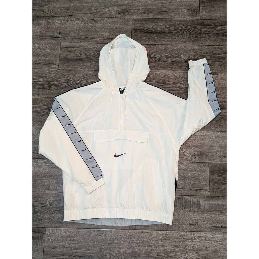 Nike Mens Sportswear Swoosh Woven Half Zip Windbreaker Sail White CJ4882-133 L
